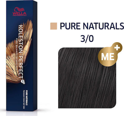 Wella Koleston Perfect Me+ Pure Naturals 3/0 Καστανό Σκούρο Φυσικό 60ml