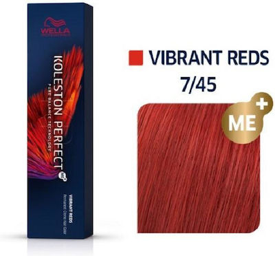 Wella Koleston Perfect Me+ Vibrant Reds Vopsea de Păr 7/45 Blondă roșie Maoni 60ml