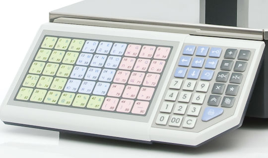 Elzab Eco Print 30 Elektronisch Einzelhandelswaage mit Säule und Etikettendruckfunktion mit einer Wiegekapazität von 15kg und einer Unterteilung von 5gr