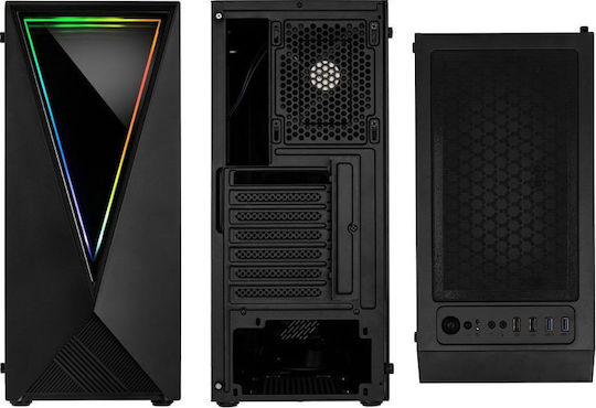 Kolink Void Gaming Midi Tower Κουτί Υπολογιστή με Πλαϊνό Παράθυρο και RGB Φωτισμό Μαύρο