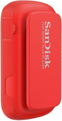 Sandisk Clip Sport Plus MP3 Player (16GB) με Οθόνη TFT 1.44" Red Κόκκινο