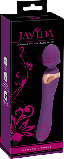 Javida Double Vibro Massager Δονητής Μασάζ 21cm Purple