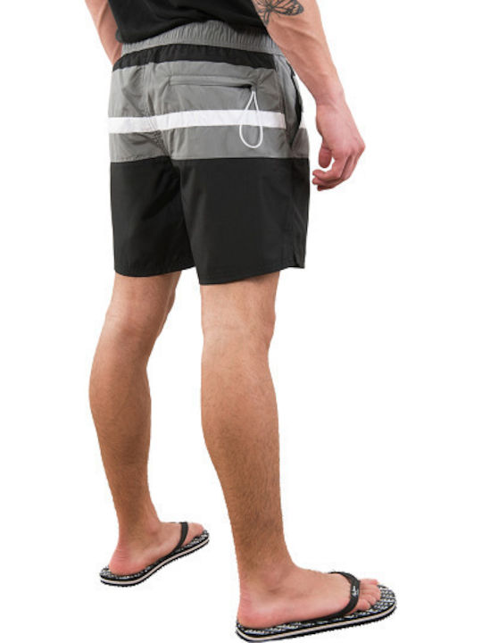 Men's Swimwear Shorts Black Striped