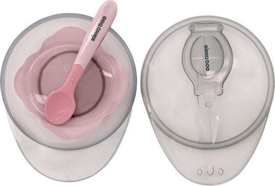Kikka Boo Baby Food Container Set Suction made of Plastic Pink