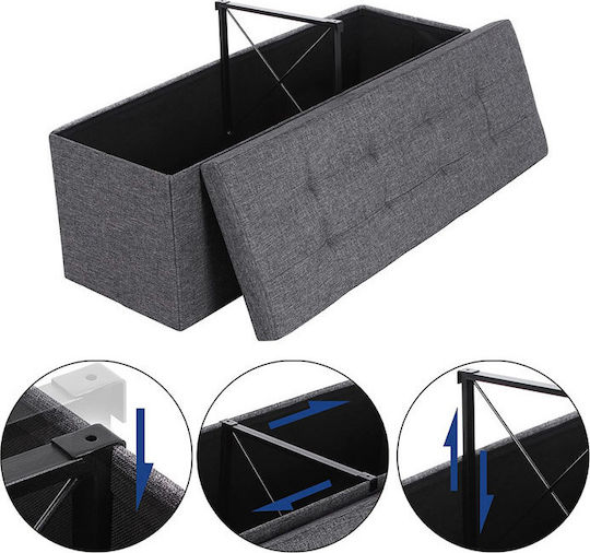 Songmics Bankhocker Mit Stauraum Stoff Grau 110x38x38cm