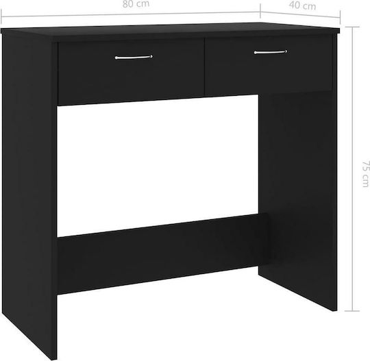 Desk Wooden Black 80x40x75cm