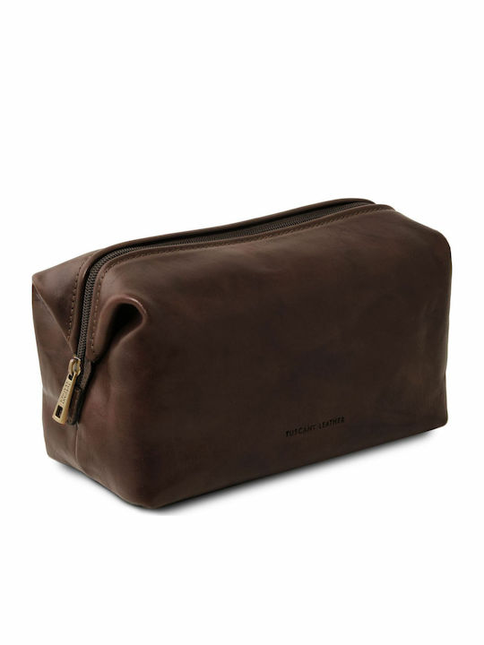 Tuscany Leather Toiletry Bag Smarty L Dark Brown 26cm