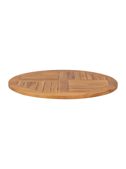 vidaXL Rund Tischoberfläche aus Massivholz in Braun Farbe 80x80x2.5cm 48986 1Stück