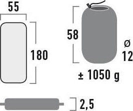 High Peak Indiana Αυτοφούσκωτο Μονό Υπόστρωμα Camping 180x55cm Πάχους 2.5cm Μαύρο