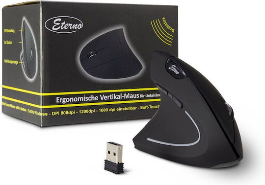 Inter-Tech Eterno KM-206 Kabellos Ergonomisch Vertikal Maus für Linkshänder Schwarz