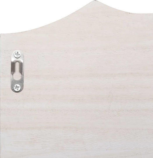 vidaXL Antique Wooden Wall Hanger 3 Hooks White 50x10x23cm