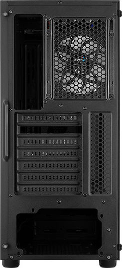 Aerocool Menace Saturn RGB Gaming Midi Tower Κουτί Υπολογιστή με Πλαϊνό Παράθυρο Μαύρο