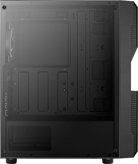 Aerocool Menace Saturn RGB Gaming Midi Tower Κουτί Υπολογιστή με Πλαϊνό Παράθυρο Μαύρο