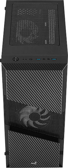 Aerocool Menace Saturn RGB Gaming Midi Tower Κουτί Υπολογιστή με Πλαϊνό Παράθυρο Μαύρο