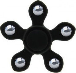 Fidget Spinner Steel Balls Plastic Five Leaves 3m Plastic Negru
