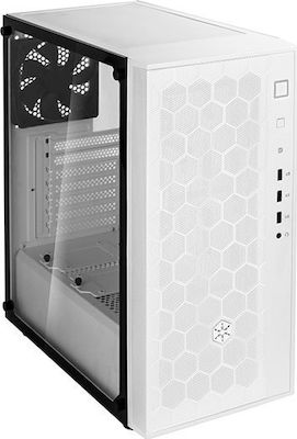 Silverstone FARA R1 Gaming Midi Tower Κουτί Υπολογιστή με Πλαϊνό Παράθυρο Λευκό