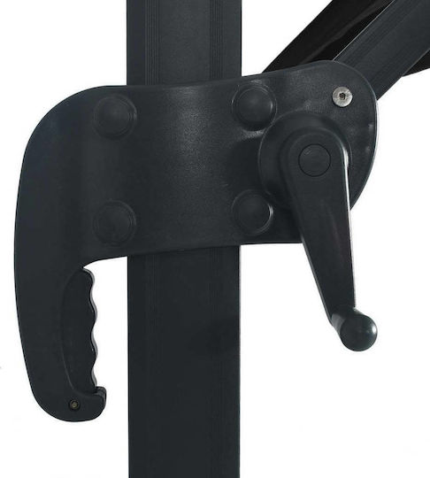 Hängender Quadratischer Aluminium-Garten- und Terrassen-Sonnenschirm Schwarz 4x3m
