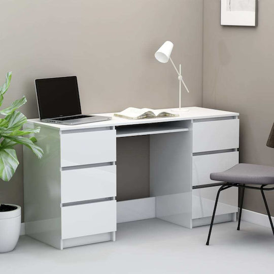 Desk Wooden White 140x50x77cm