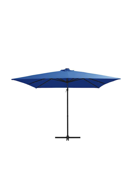 Hanging Square Parasol Metal Azur Blue 2.5x2.5m