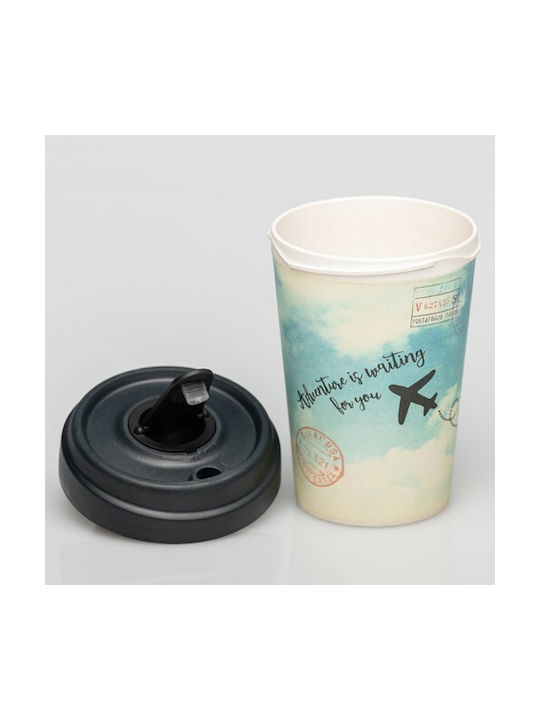 Chic Mic Adventure Clouds Tasse Bamboo mit Deckel Mehrfarbig 400ml 1Stück