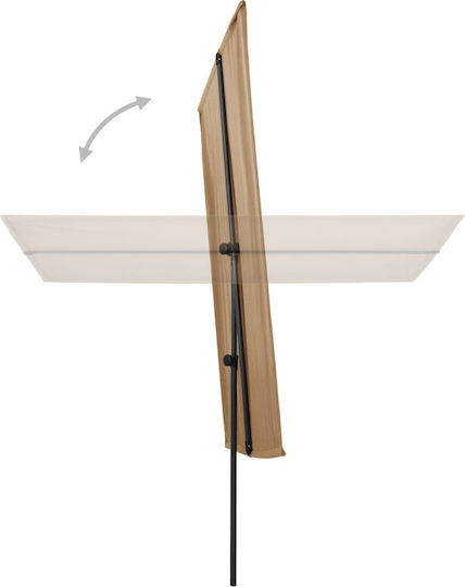 Professional Squared Aluminum Beige Parasol 2x1.5m