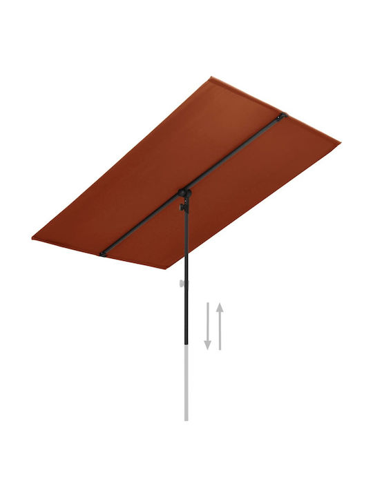 Professional Square Aluminum Terrace Parasol 2x1.5xHeight 2.15m
