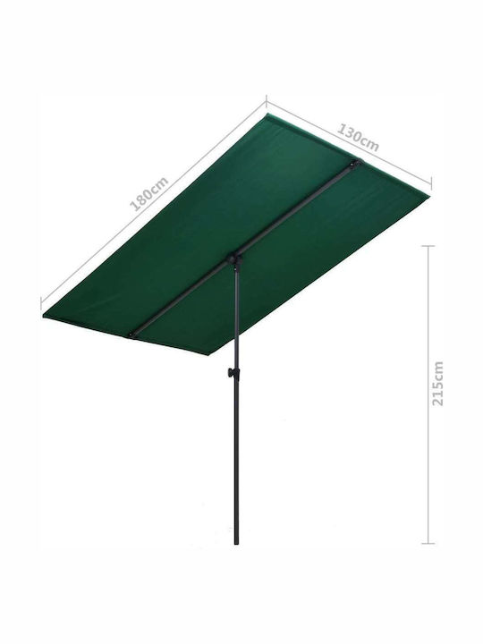 Professional Green Aluminum Squared Parasol 1.8x1.3xH2.15m