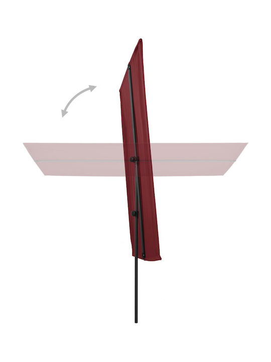 Professional Umbrella Floor Square Aluminum Burgundy with Base 1.8x1.3m 47332