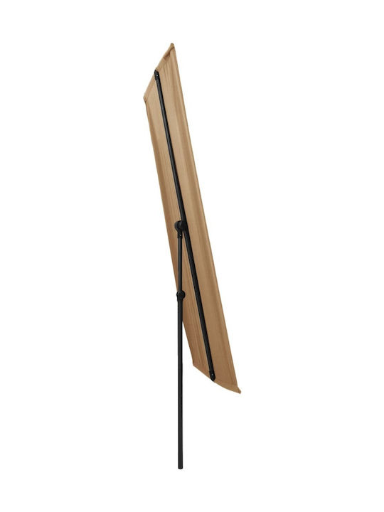 Professional Square Aluminum Parasol Taupe 1.8x1.3xHeight 2.15m