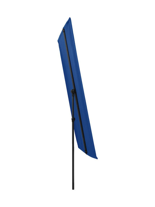 Professionell Garten & Terrassen Sonnenschirm Bodenständer Quadratisch Aluminium Blau 1.8x1.3m 47335