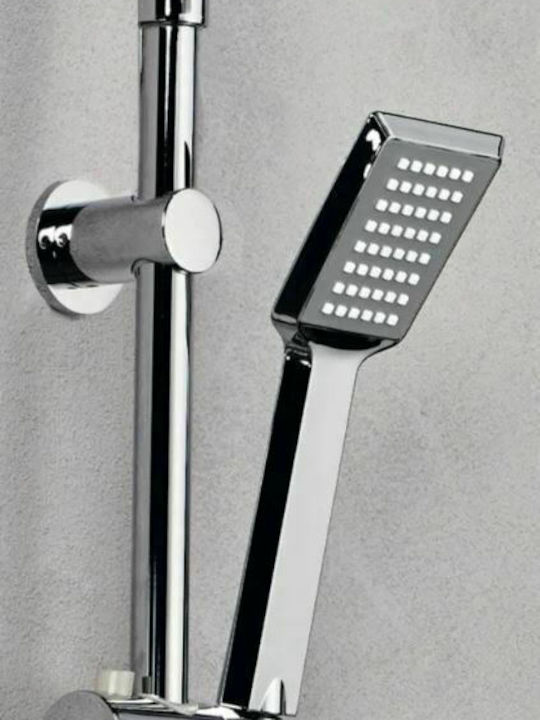 Tema Höhenverstellbare Duschsäule Ohne Batterie 85-115 cm Silber