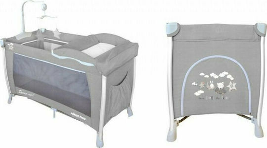Kikka Boo Dessine Moi Кошара за игра 2 Нива с Променяща се Повърхност & Матрак Сив 120x60см