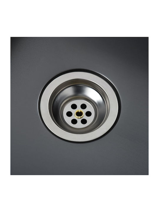 vidaXL Ένθετος Νεροχύτης Inox Brushed Μ76xΠ44cm Μαύρος