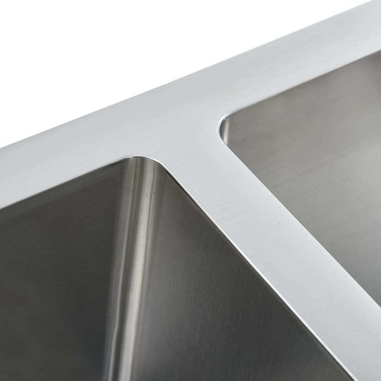 vidaXL Drop-In Sink Inox Brushed W111.5xD44cm Silver