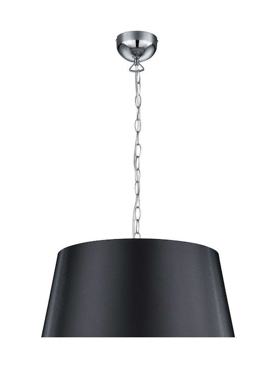 Trio Lighting Loreley Πολυέλαιος 3xE14 Ø50cm με Καπέλα Μαύρος 309300302