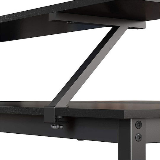 Ecke Schreibtisch Holz Schwarz mit Metallbeinen 140x130x76cm
