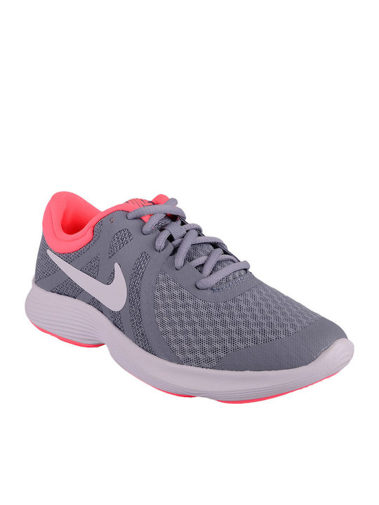 Revolution 4 GS Αθλητικά Παιδικά Παπούτσια Running με Κορδόνια Γκρι