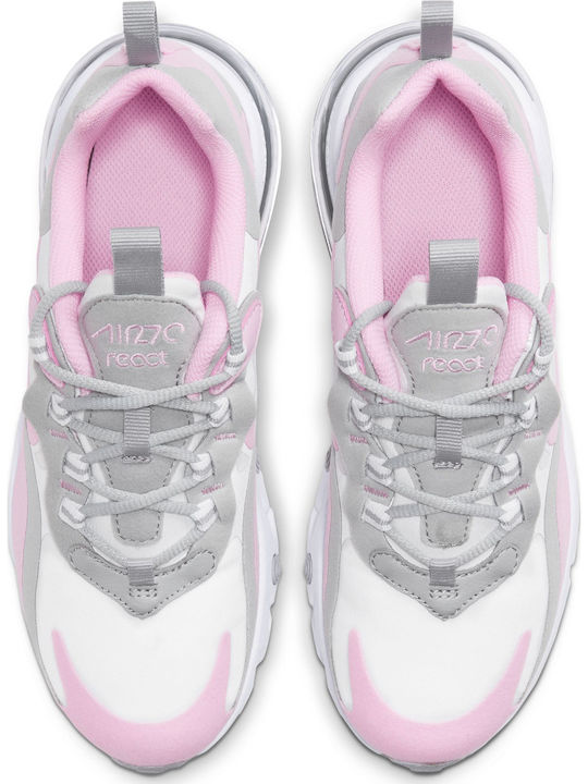Air Max Air Max 270 React Kids Sports Shoes Running with Laces White