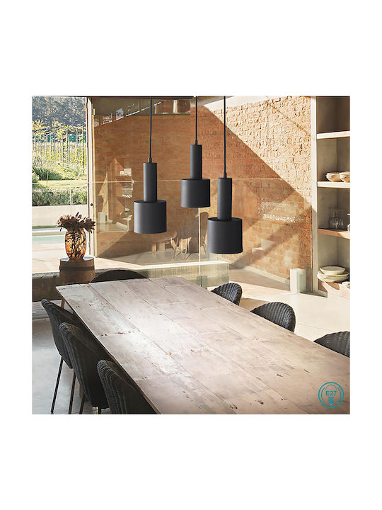 Ideal Lux Holly Pendant Light Suspension for Socket E27 Black