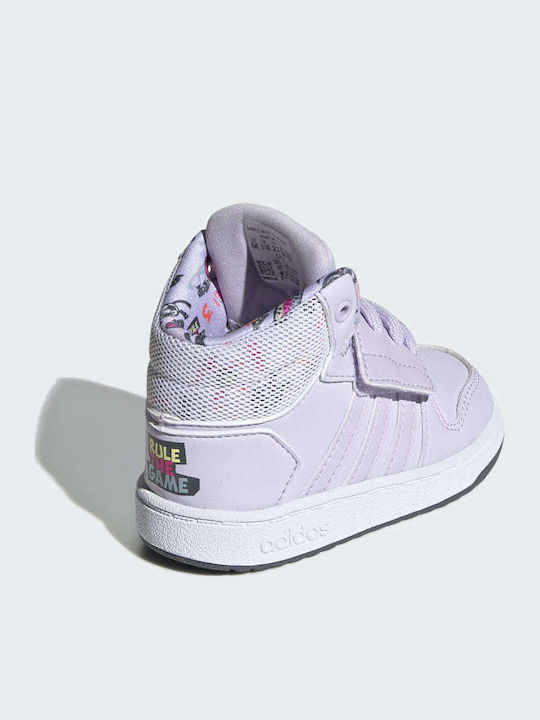 Hoops Hoops mid 2.0 Kids Sports Shoes Basketball with Hoop & Loop Closure Purple Tint / Signal Coral