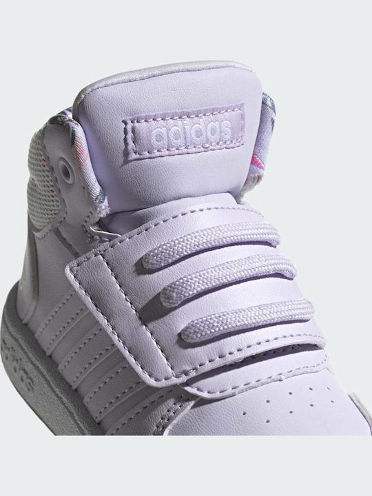 Hoops Hoops mid 2.0 Kids Sports Shoes Basketball with Hoop & Loop Closure Purple Tint / Signal Coral