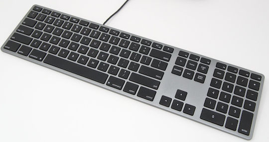 Matias Wired RGB Aluminum Keyboard for Mac Πληκτρολόγιο Αγγλικό UK Συμβατό με Mac Γκρι