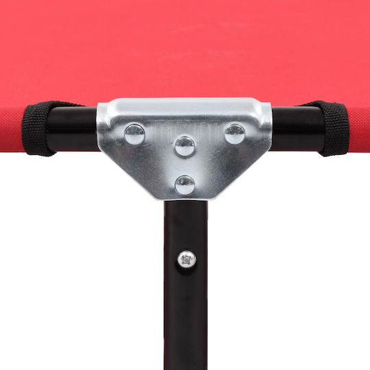vidaXL Folding Steel Sunbed Foldable Steel Beach Sunbed Red 190x58x28cm