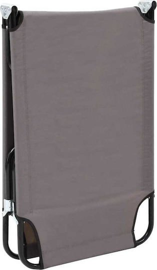vidaXL Foldable Steel Beach Sunbed Gray 190x58x28cm