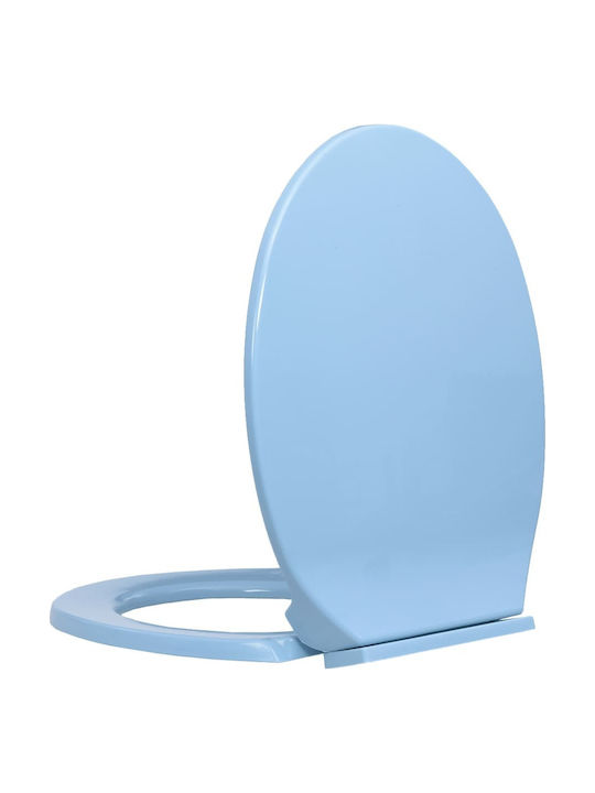 vidaXL Capac WC Subțire Închidere lentă Plastic 46x34cm Albastru