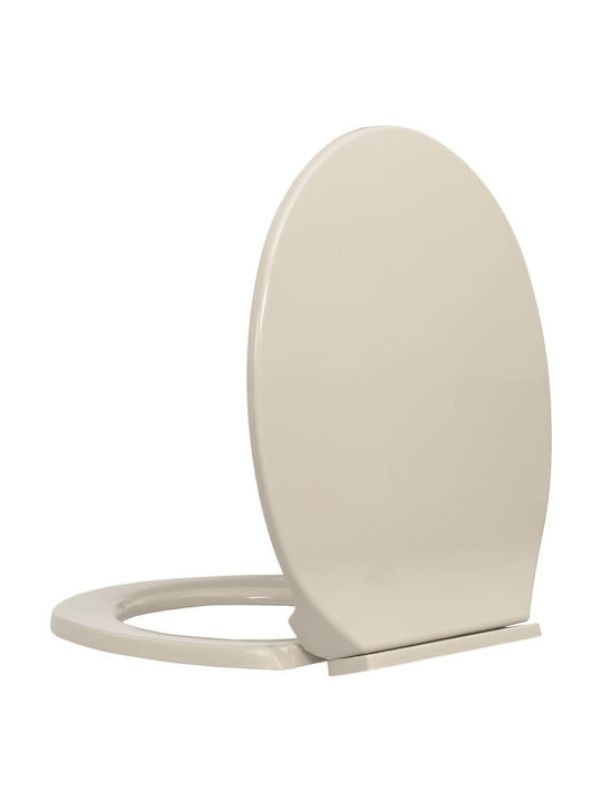 vidaXL Plastic Soft Close Toilet Slim Seat Beige 46cm