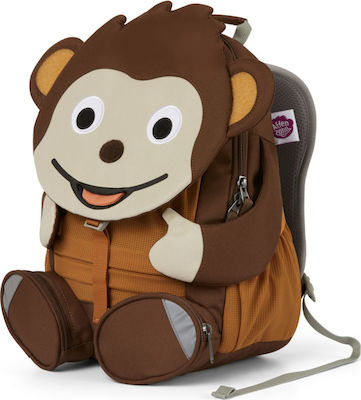 Affenzahn Large Friend Monkey Σχολική Τσάντα Πλάτης Νηπιαγωγείου σε Καφέ χρώμα Μ20 x Π12 x Υ31cm
