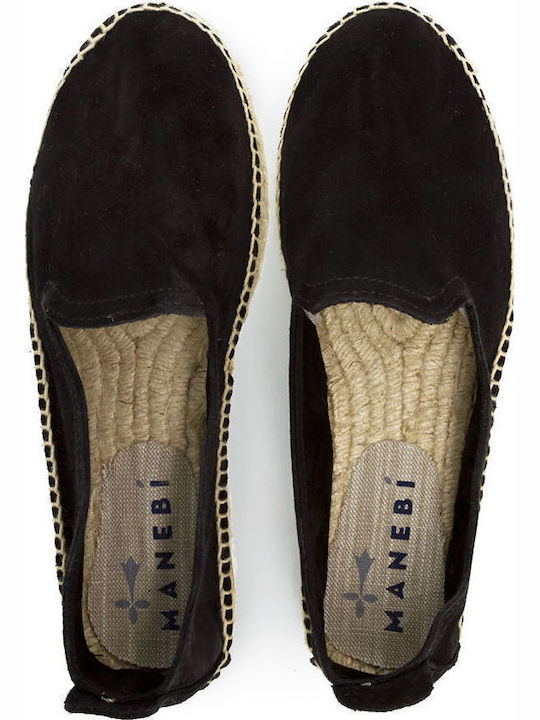 Hamptons Suede Γυναικείες Εσπαντρίγιες σε Μαύρο Χρώμα