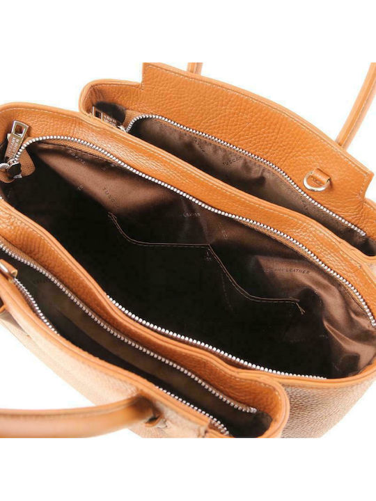 Tulipan Geantă Dama Tote Din Piele Tabac Maro