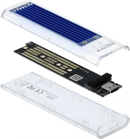 DeLock Θήκη για Σκληρό Δίσκο M.2 PCI Express με σύνδεση Type-C σε Διάφανο χρώμα